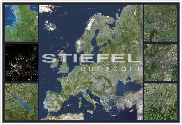 DUO Satellitenbilder Welt / Europa - Schreibunterlage