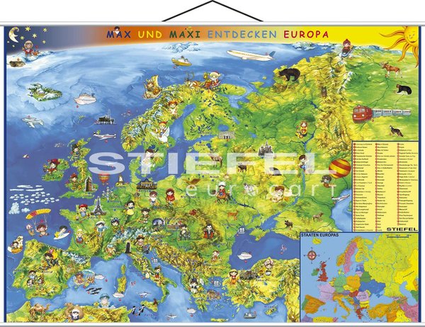 Kindereuropakarte - Poster