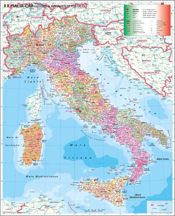 PLZ-Karte Italien