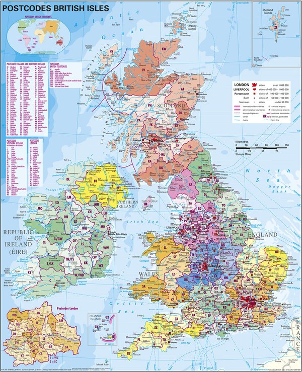 PLZ-Karte Grossbritannien