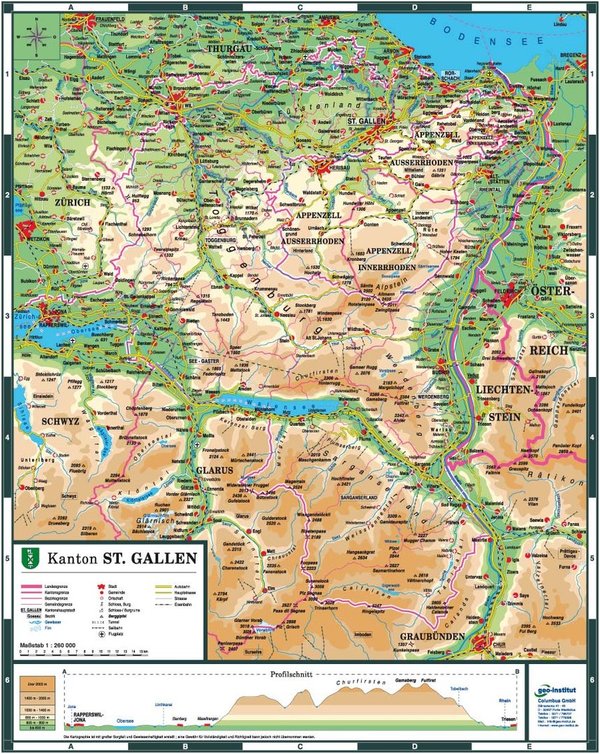 Kantonskarte St. Gallen