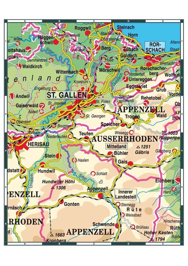 Kantonskarte St. Gallen