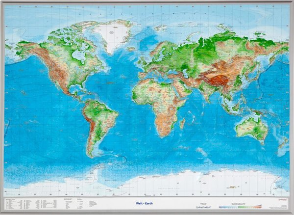 3D Reliefkarte Welt gross